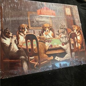 Dogs Playing Poker Art Print Metal tin Wall decor 13”x16” sign . New sealed